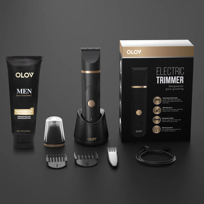 Anti-Nick Body & Ball Trimmer - SafeCeramic Blade Groomer for Men