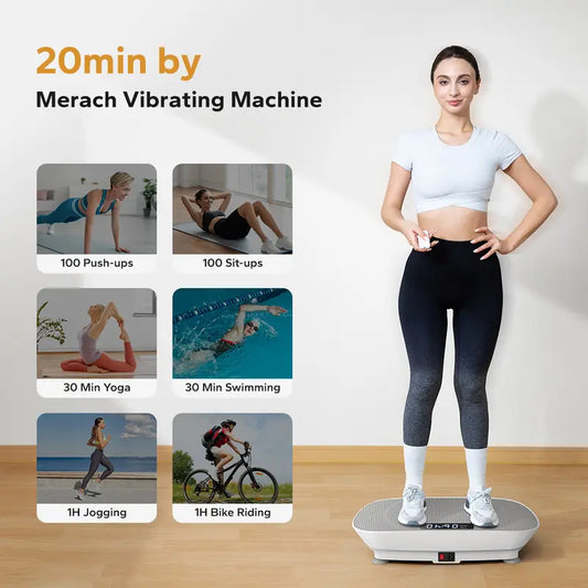 Vibration Plate Exercise Machine with Lymphatic Drainage Feature Compact Design for Full Body Workout Max User Weight 400LBS Home Gym Equipment Summervibes