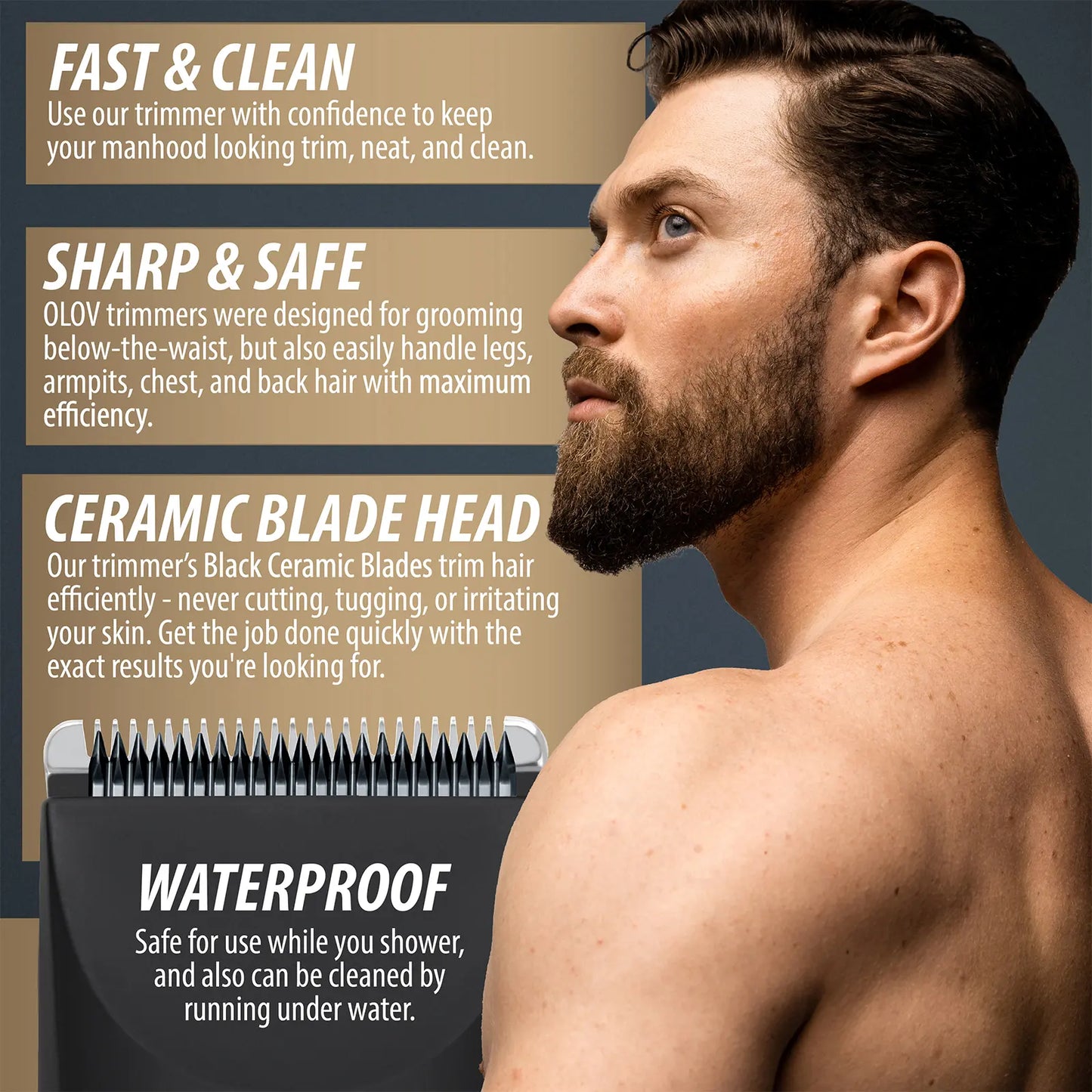 Anti-Nick Body & Ball Trimmer - SafeCeramic Blade Groomer for Men