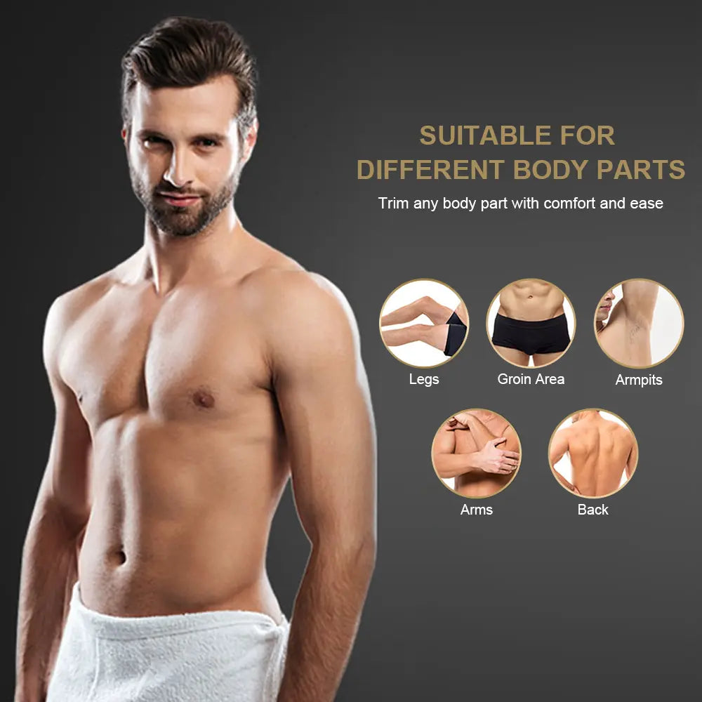 Anti-Nick Body & Ball Trimmer - SafeCeramic Blade Groomer for Men